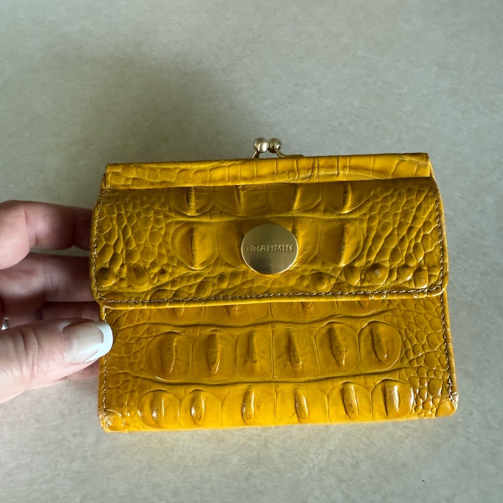 Brahmin Yellow Crocodile Embossed Wallet